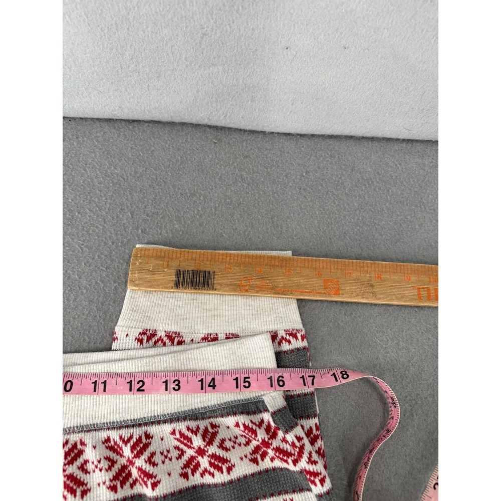 Stars Above Pajama Set Womens XL Gray Red 2 Piece Thermal Snowflakes Long Johns - Picture 10 of 16